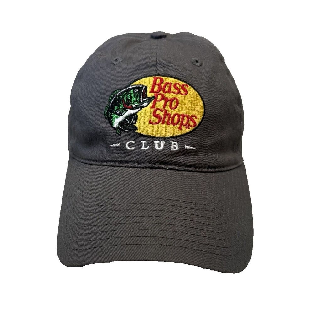 Bass Pro Shops Club Grey Golf Baseball Cap Hat Strapback One Size EUC